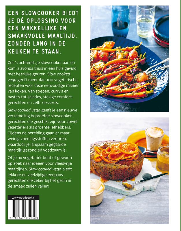 Achterkant van Slow cooked vega