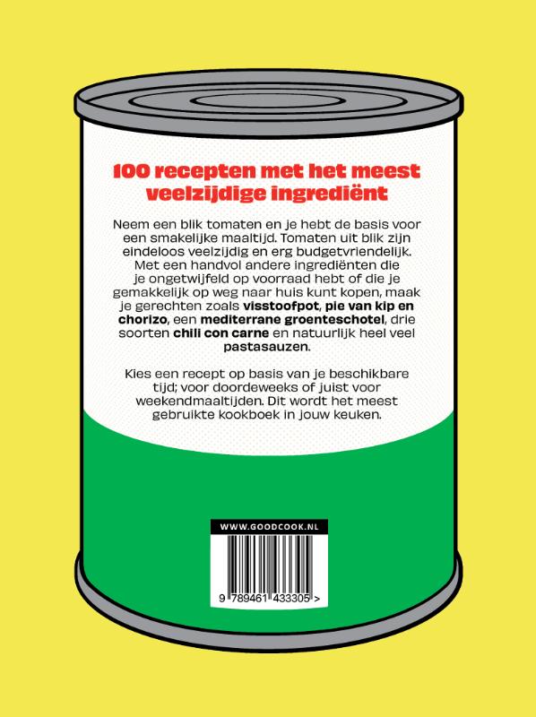 Achterkant van Tinned tomatoes