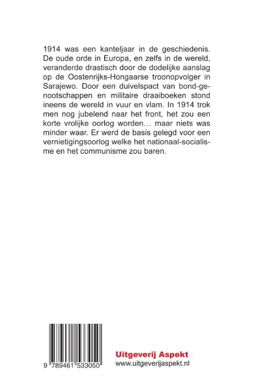 Achterkant van Het dramatische jaar 1914 en de uitbraak van de Grote Oorlog
