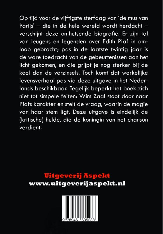 Achterkant van Edith Piaf
