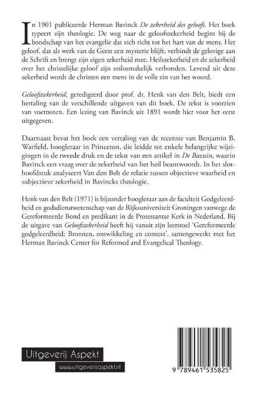 Achterkant van Geloofszekerheid
