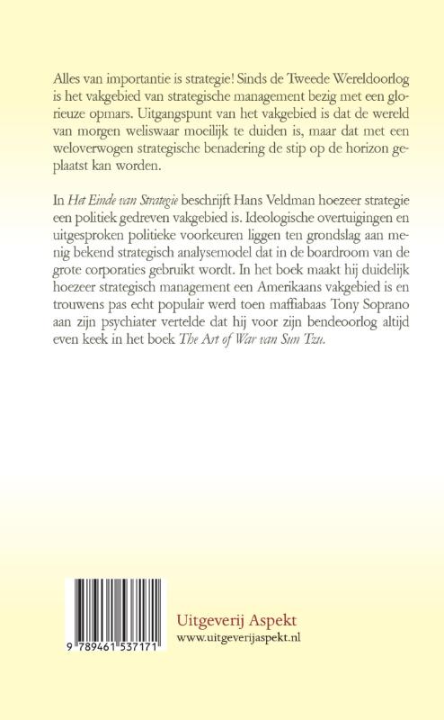 Achterkant van Het einde van strategie