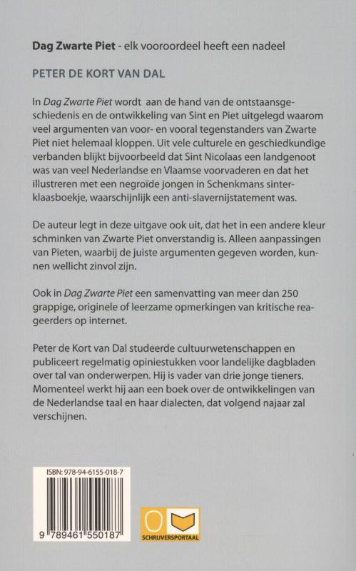 Achterkant van Dag Zwarte Piet