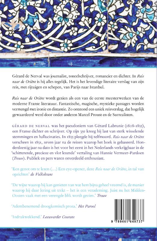 Achterkant van Reis naar de Oriënt
