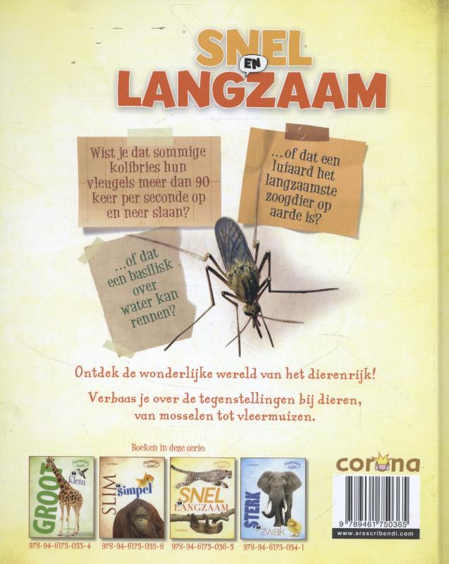Achterkant van Snel en langzaam