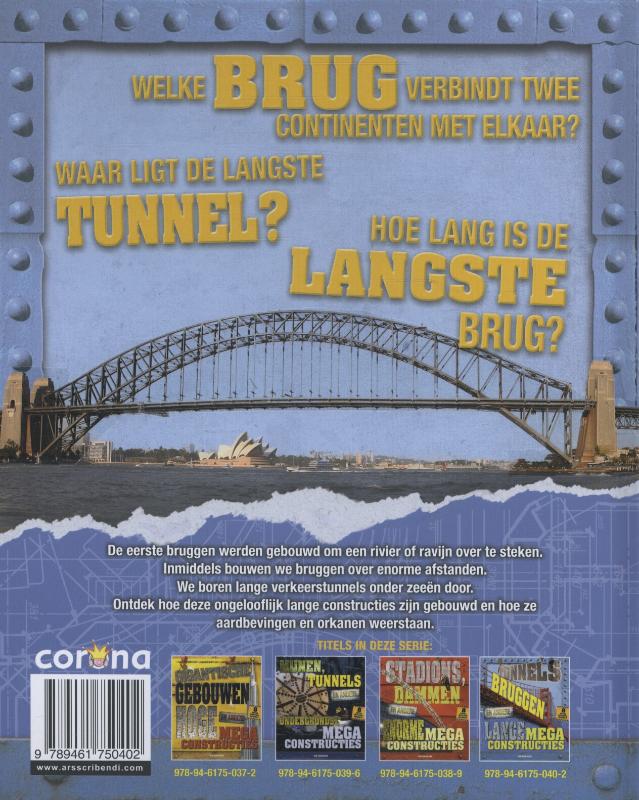 Achterkant van Tunnels, bruggen en andere lange megaconstructies
