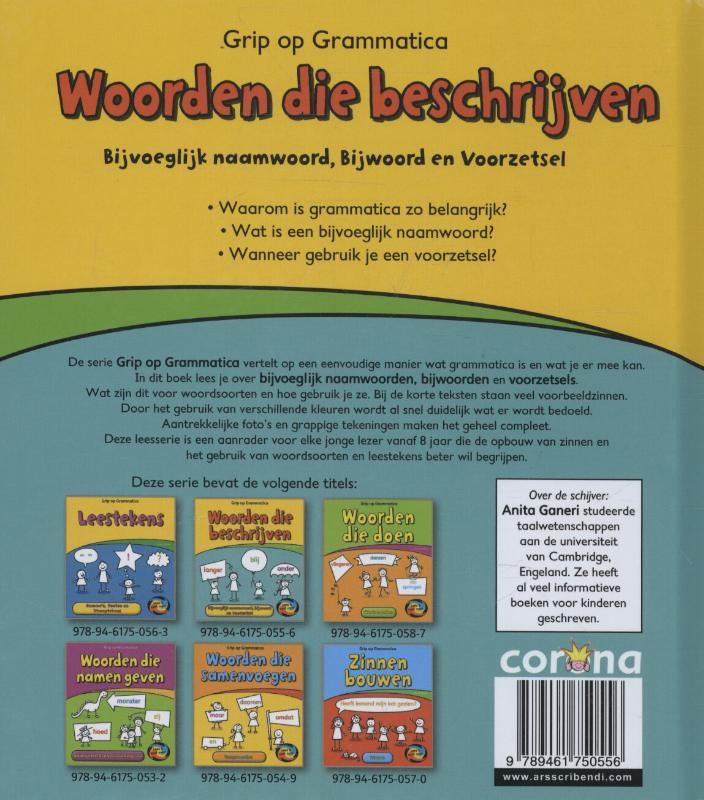 Achterkant van Woorden die beschrijven