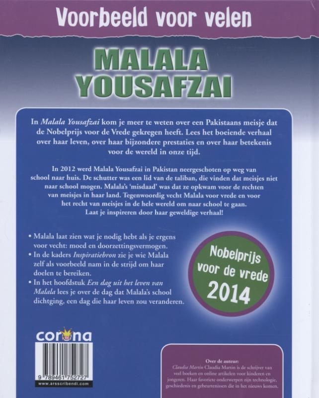 Achterkant van Malala Yousafzai