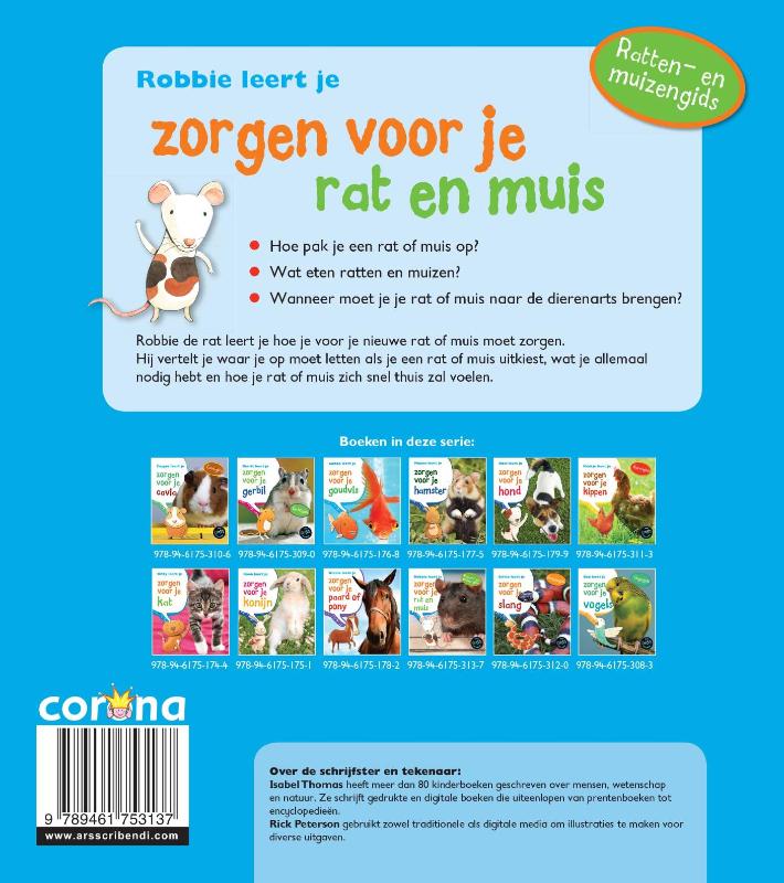 Achterkant van Robbie leert je zorgen voor je rat en muis