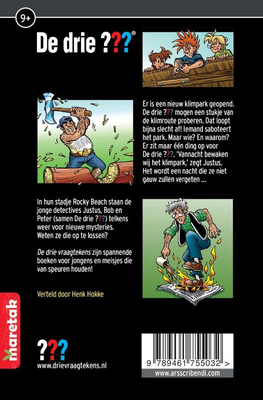 Achterkant van Sabotage in het klimpark