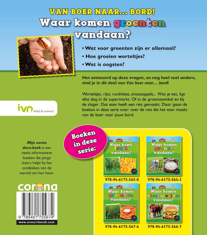 Achterkant van Waar komen groenten vandaan?
