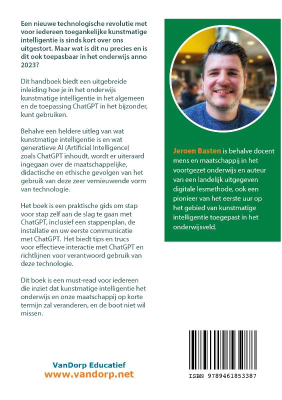 Achterkant van Handboek ChatGPT in het onderwijs