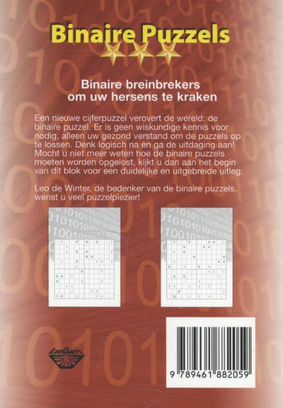 Achterkant van Binaire puzzels 3 sterren