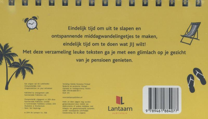 Achterkant van Gefeliciteerd met je pensioen