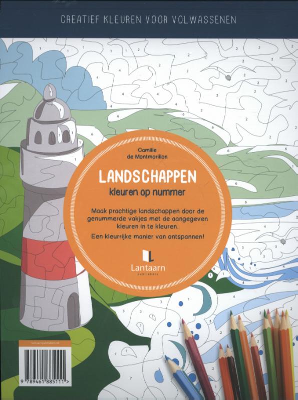 Achterkant van Landschappen, kleuren op nummer