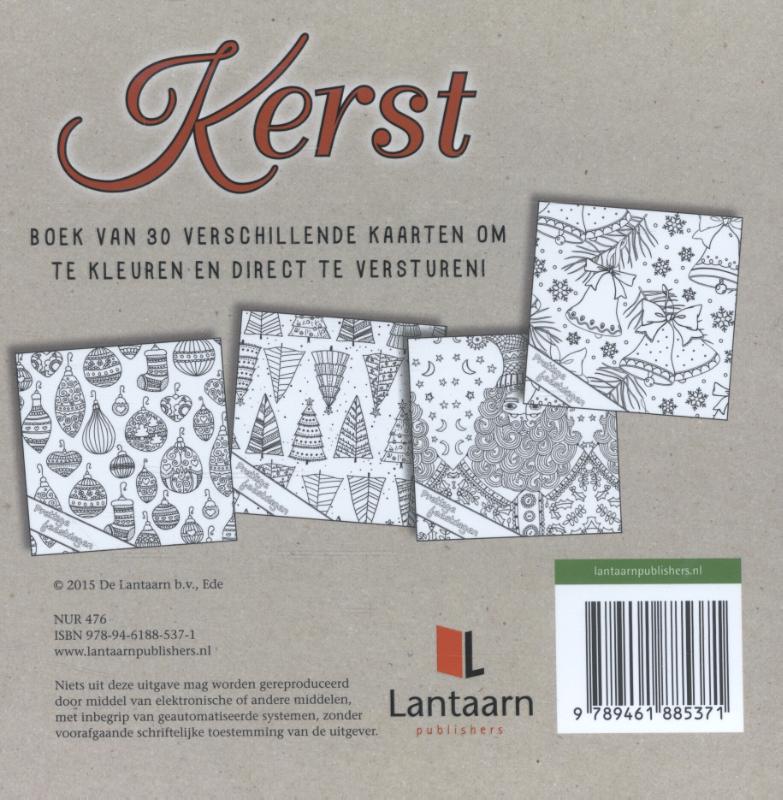 Achterkant van Kerst, ansichtkaarten kleuren voor volwassenen
