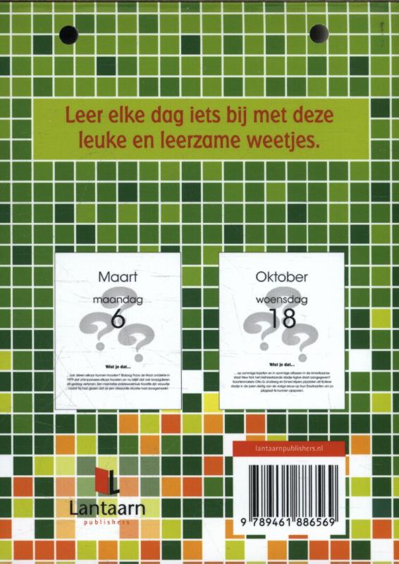 Achterkant van Wist je dat...scheurkalender 2017
