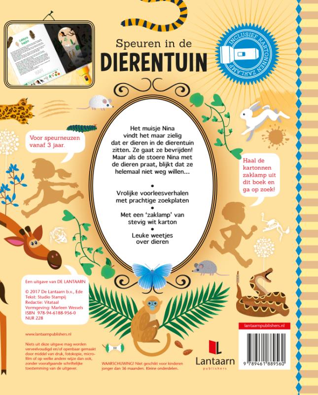 Achterkant van Speuren in de dierentuin