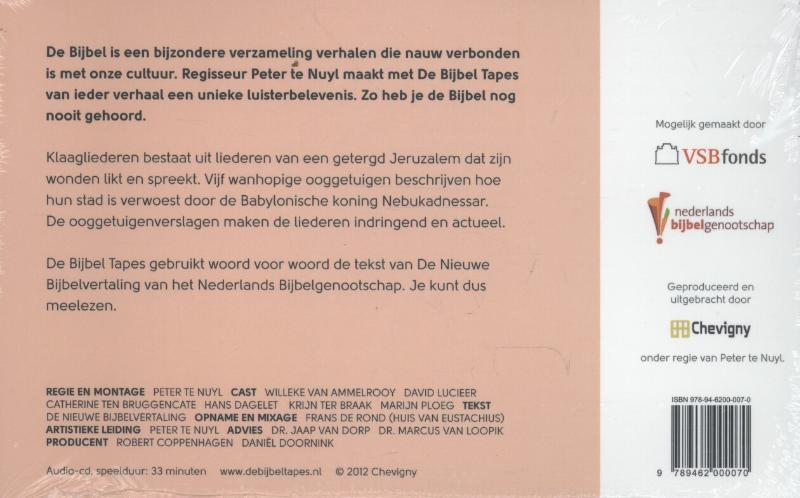 Achterkant van Klaagliederen
