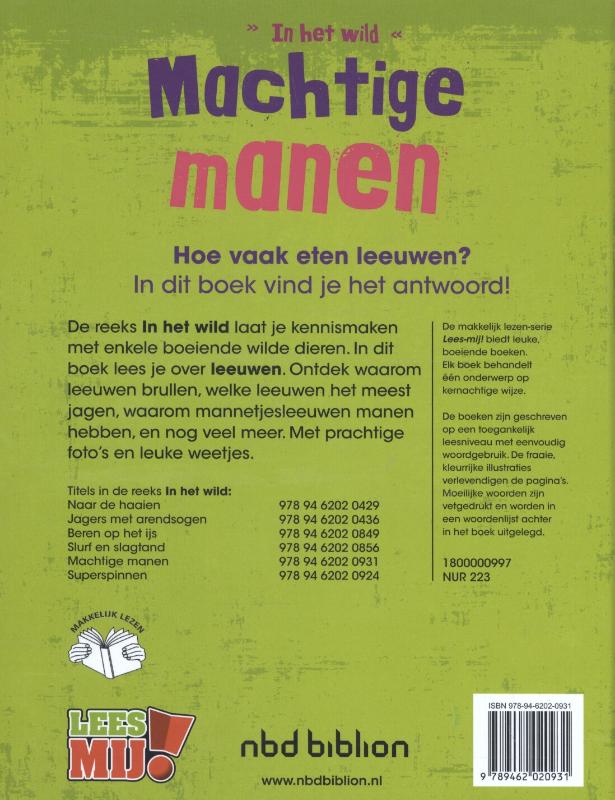 Achterkant van Machtige manen