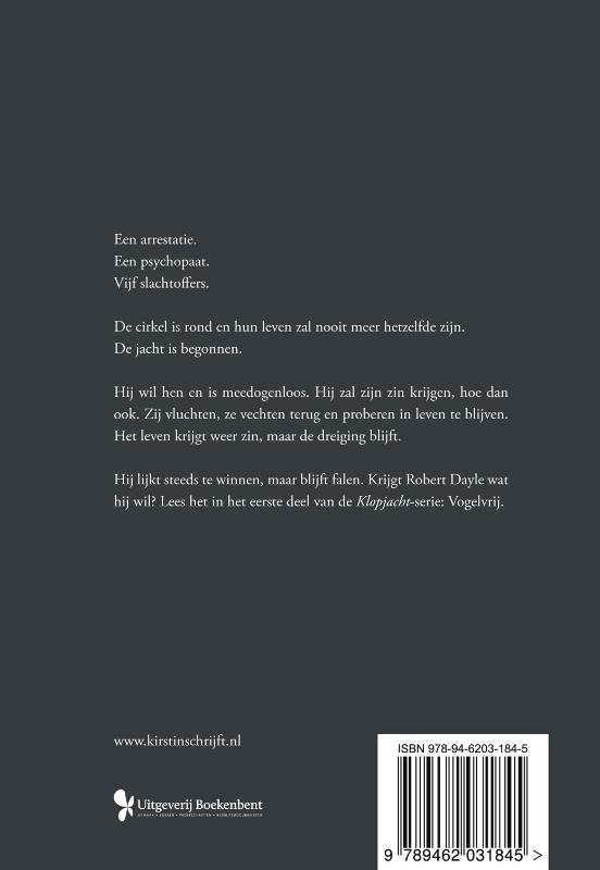 Achterkant van Klopjacht - vogelvrij