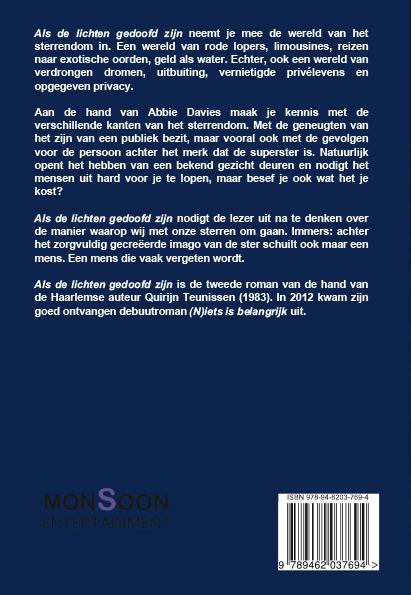 Achterkant van Als de lichten gedoofd zijn