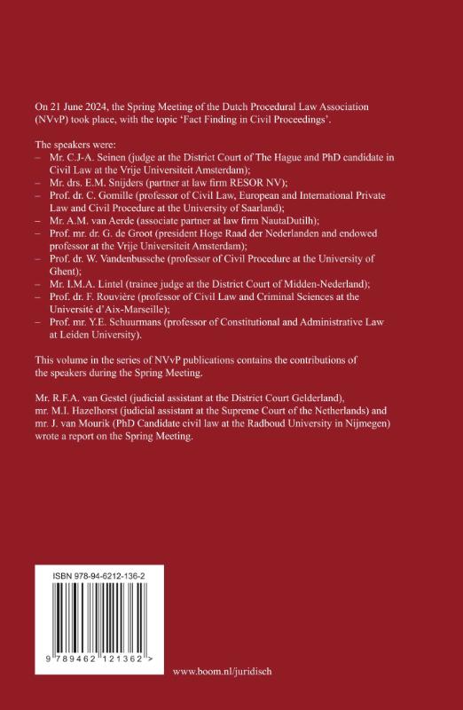 Achterkant van Fact Finding in Civil Proceedings Part II