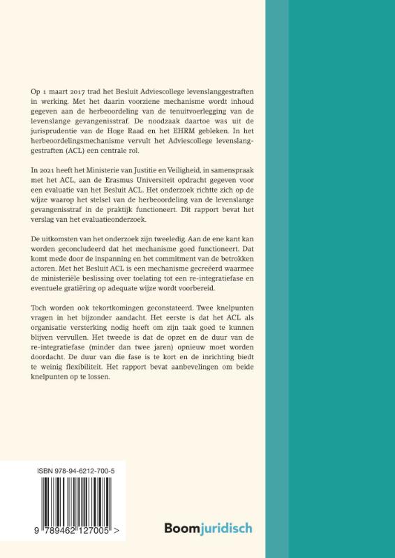 Achterkant van Evaluatie Besluit Adviescollege levenslanggestraften
