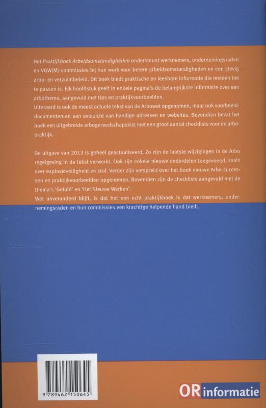 Achterkant van Praktijkboek arbeidsomstandigheden