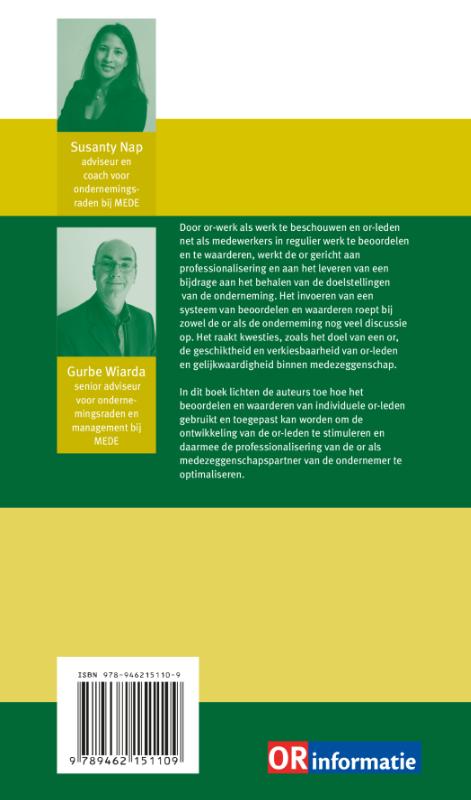 Achterkant van OR beoordelen en waarderen van or-leden