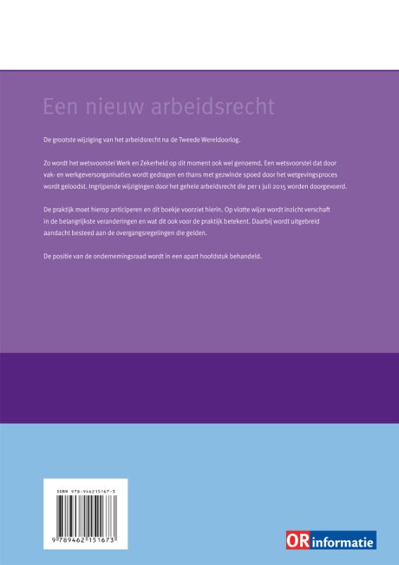Achterkant van OR in bedrijf thema Een nieuw arbeidsrecht