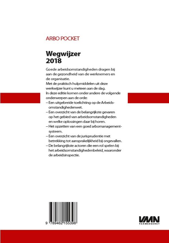 Achterkant van Arbo Pocket Wegwijzer 2018