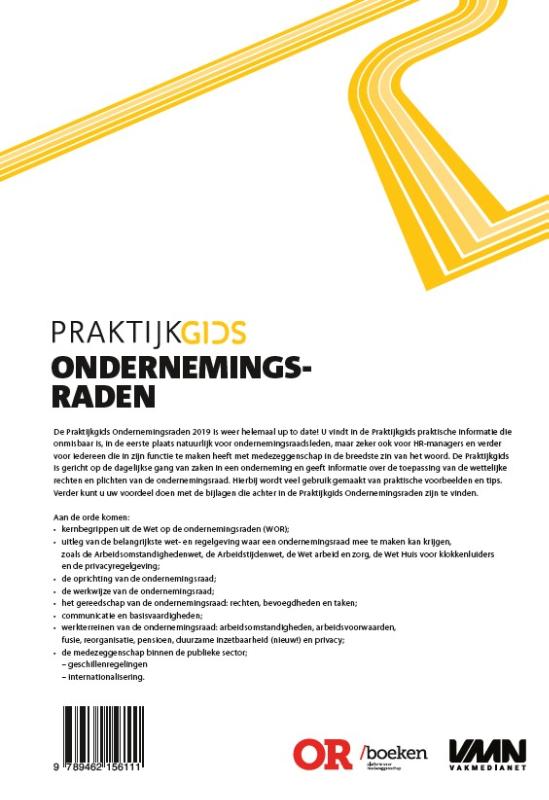 Achterkant van Praktijkgids Ondernemingsraden 2019