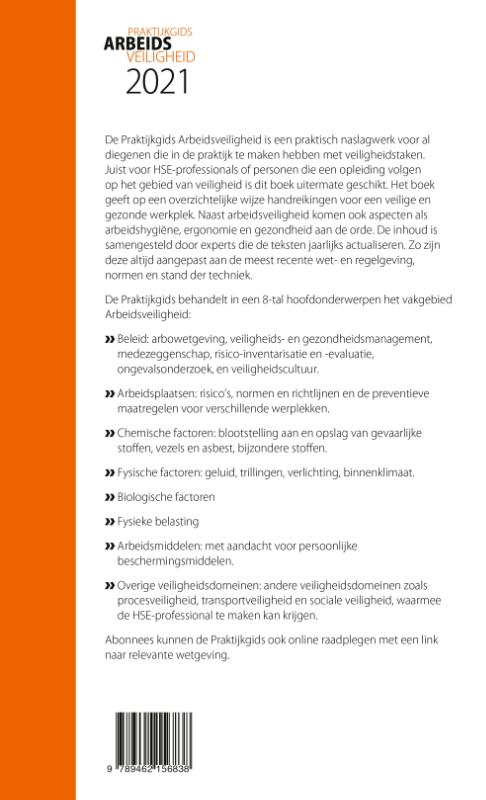 Achterkant van Praktijkgids Arbeidsveiligheid 2021