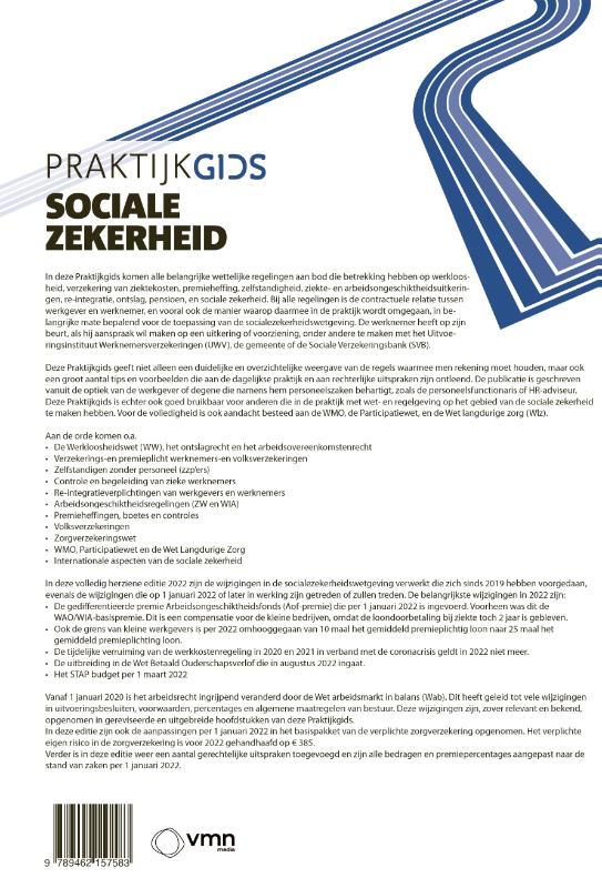 Achterkant van Praktijkgids Sociale Zekerheid 2022