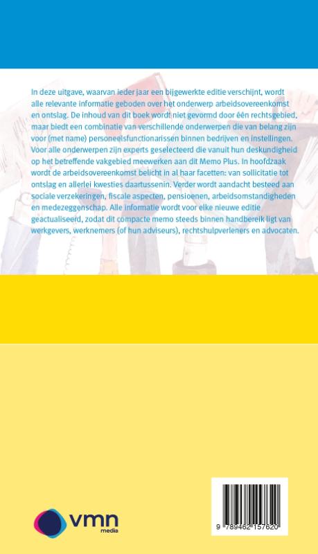 Achterkant van Memo Plus Arbeidsovereenkomst en ontslag 2022