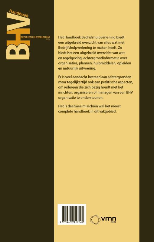 Achterkant van Handboek Bedrijfshulpverlening