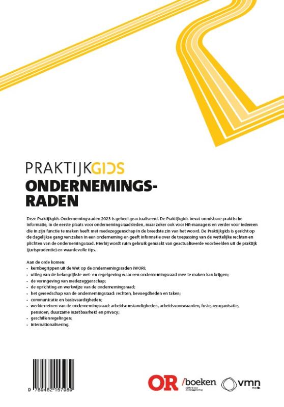 Achterkant van Praktijkgids ondernemingsraden 2023