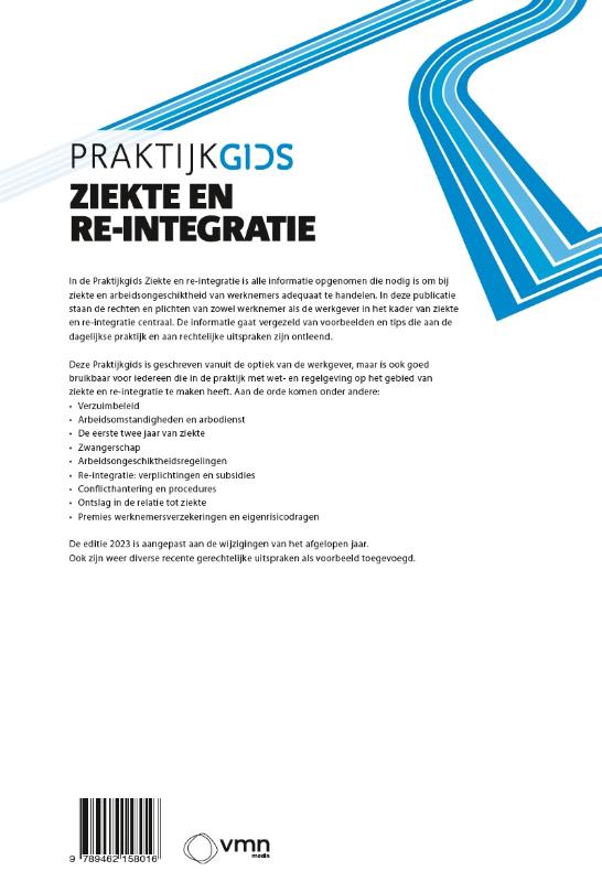 Achterkant van Praktijkgids Ziekte en re-integratie 2023