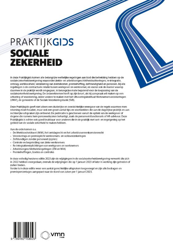 Achterkant van Praktijkgids Sociale Zekerheid 2023