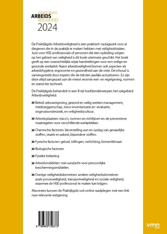Achterkant van Praktijkgids arbeidsveiligheid 2024