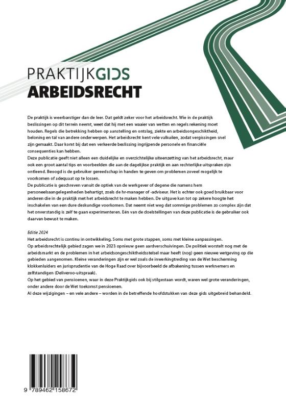 Achterkant van Praktijkgids Arbeidsrecht 2024