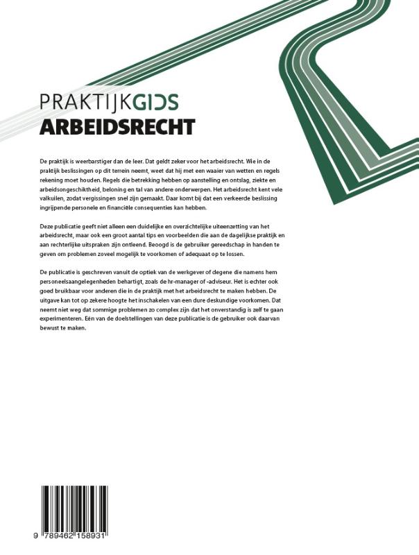 Achterkant van Praktijkgids Arbeidsrecht 2025