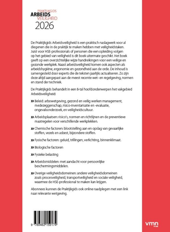 Achterkant van Praktijkgids Arbeidsveiligheid 2026