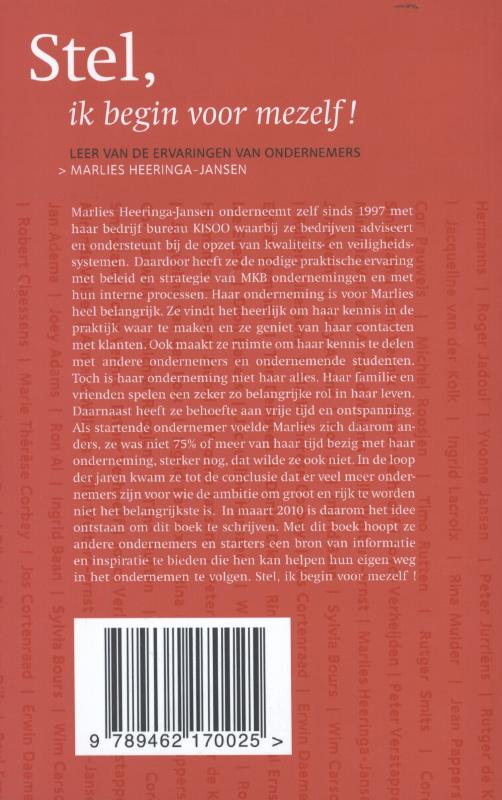 Achterkant van Stel, ik begin voor mezelf