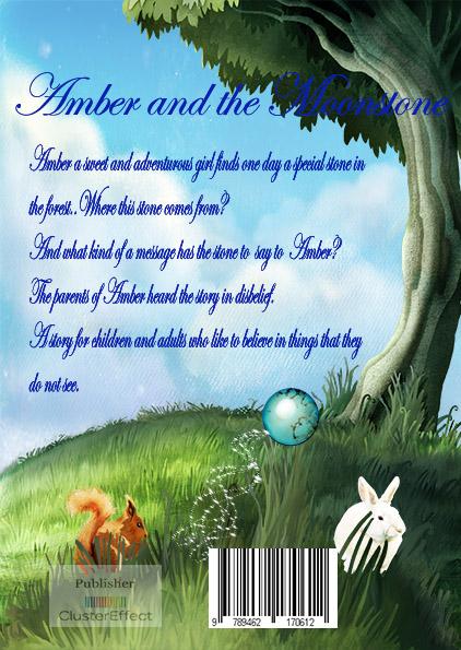 Achterkant van Amber and the Moonstone