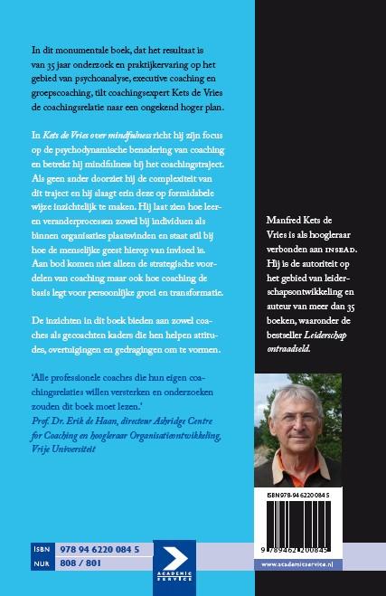 Achterkant van Kets de Vries over mindfulness