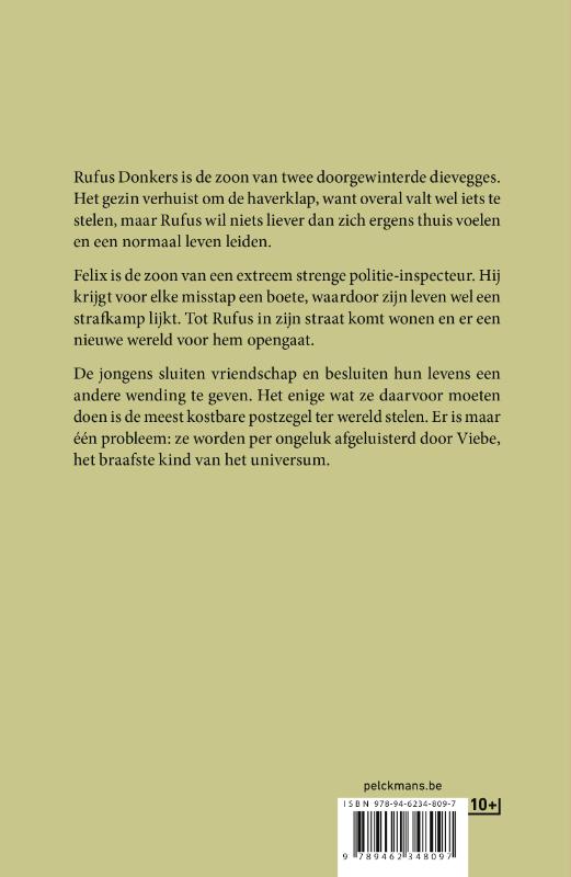Achterkant van De grote postzegelroof van Rufus, Felix en (per ongeluk ook van) Viebe