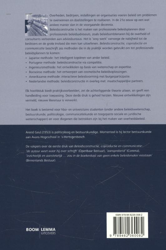 Achterkant van Beleidsconstructie, coproductie en communicatie