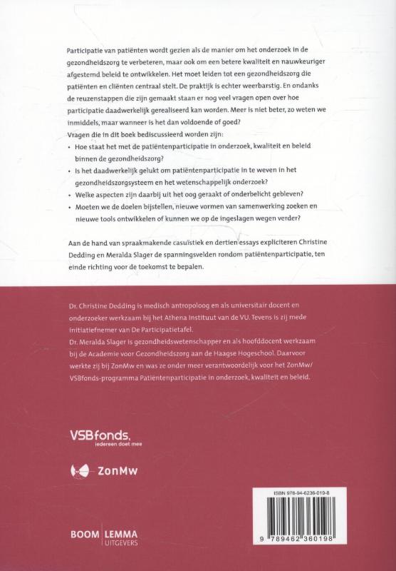Achterkant van De rafels van participatie in de gezondheidszorg